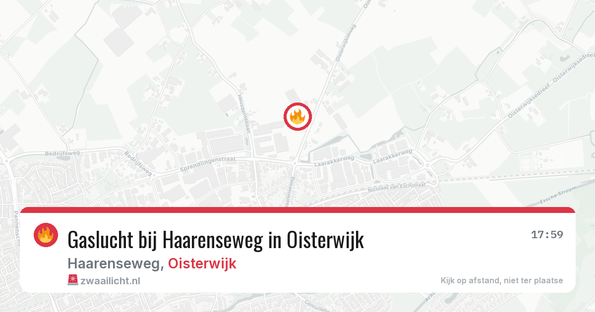 Gaslucht bij Haarenseweg in Oisterwijk — 23 mei 2026