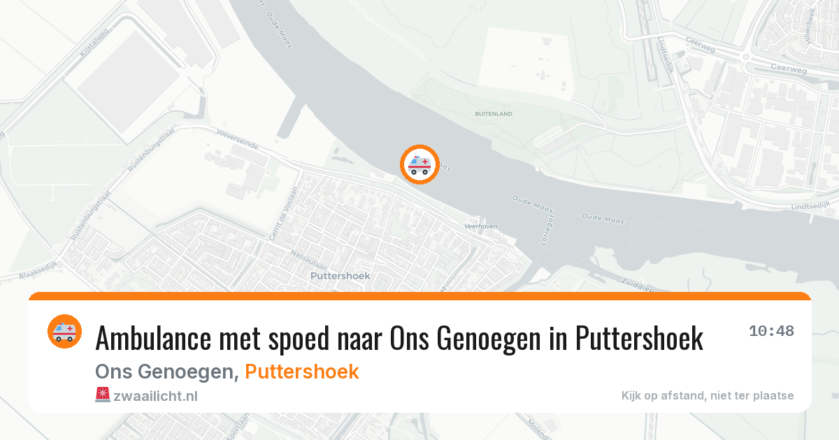 Ambulance met spoed naar Ons Genoegen in Puttershoek — 23 mei 2026
