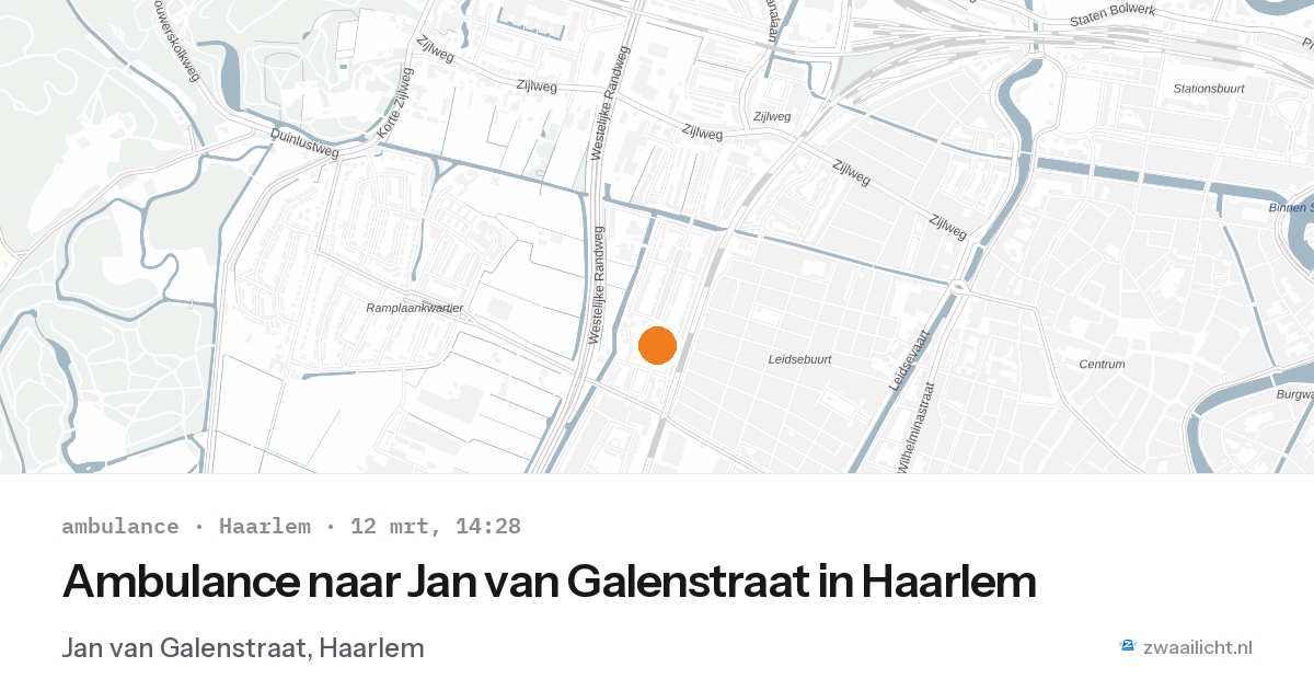 Ambulance naar Jan van Galenstraat in Haarlem — 12 mrt 2026
