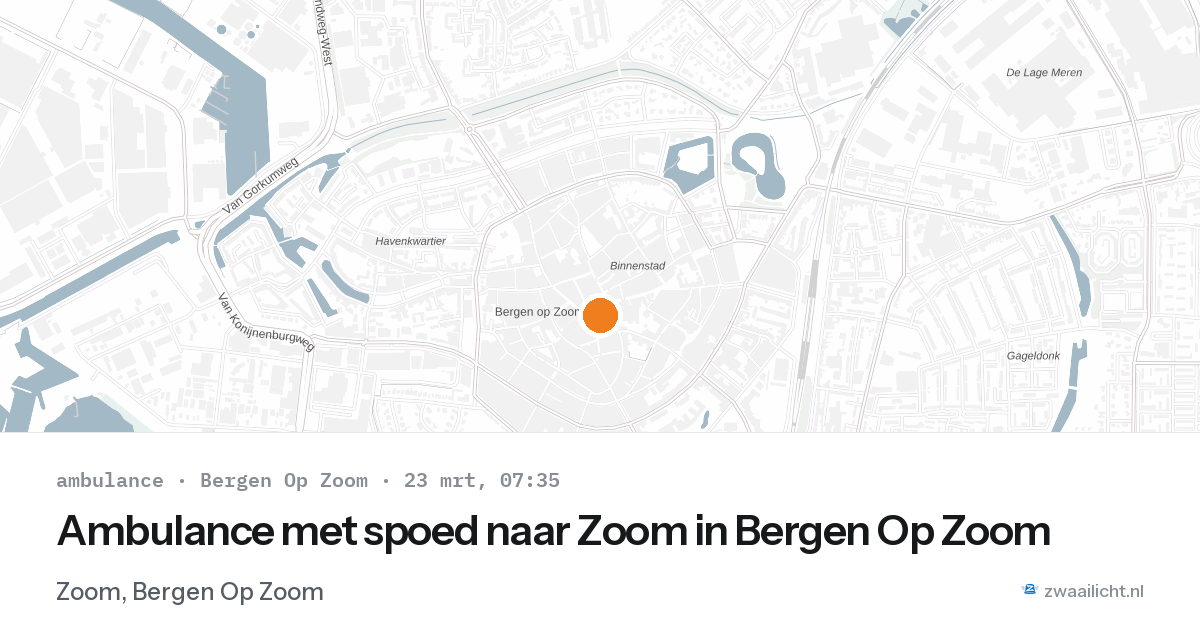 Ambulance met spoed naar Zoom in Bergen Op Zoom — 2 mrt 2026