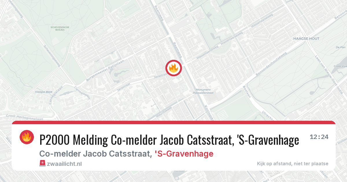 P2000 Melding Co-melder Jacob Catsstraat, 'S-Gravenhage — 8 feb 2026