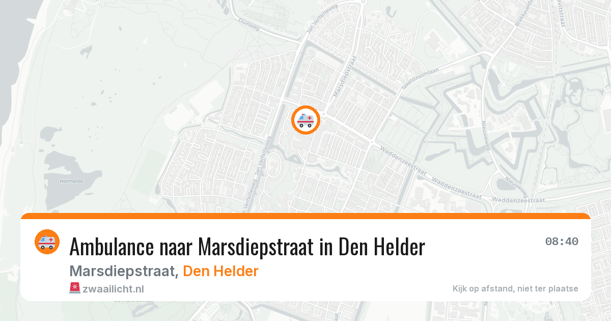 Ambulance naar Marsdiepstraat in Den Helder — 8 aug 2026