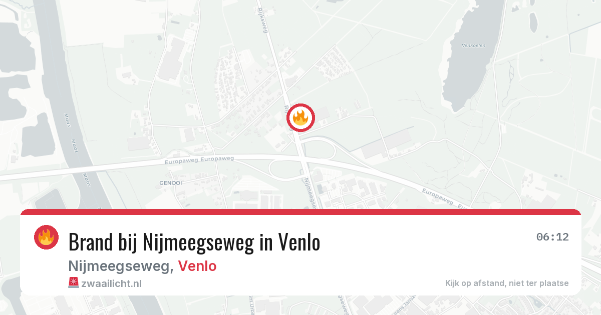 Brand bij Nijmeegseweg in Venlo — 21 feb 2026