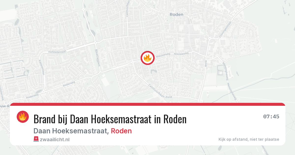 Brand bij Daan Hoeksemastraat in Roden — 2 jul 2026
