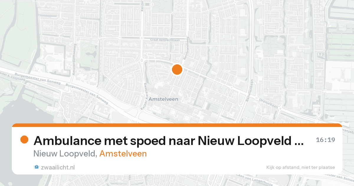 Ambulance met spoed naar Nieuw Loopveld in Amstelveen — 23 aug 2026