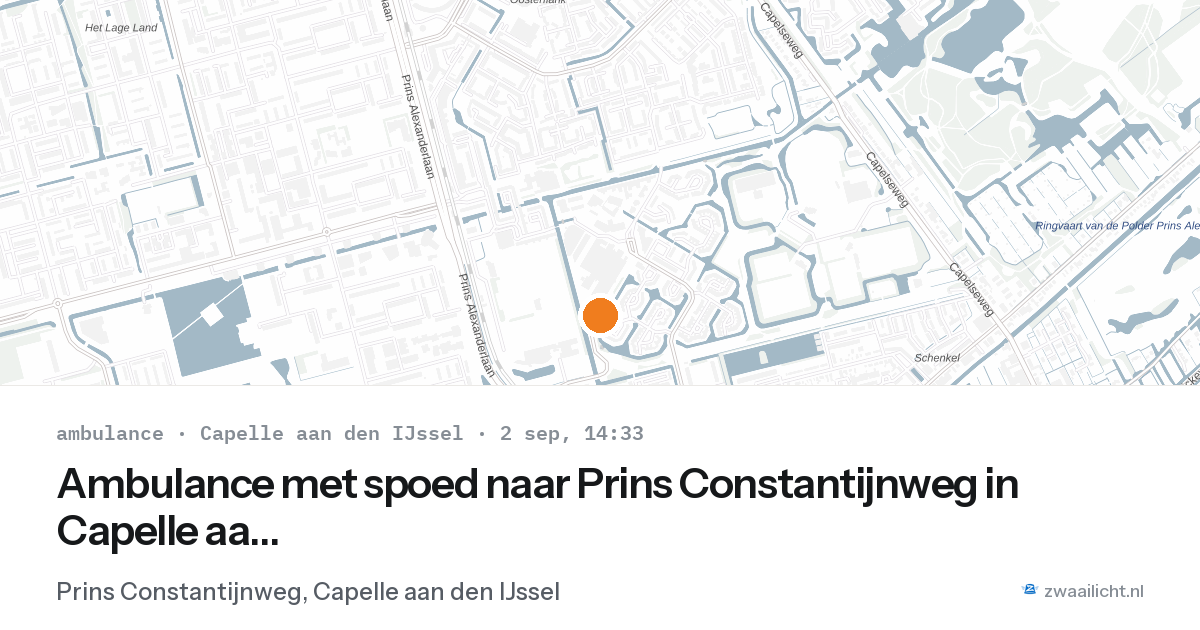 Ambulance met spoed naar Prins Constantijnweg in Capelle aan den IJssel — 2 sep 2026