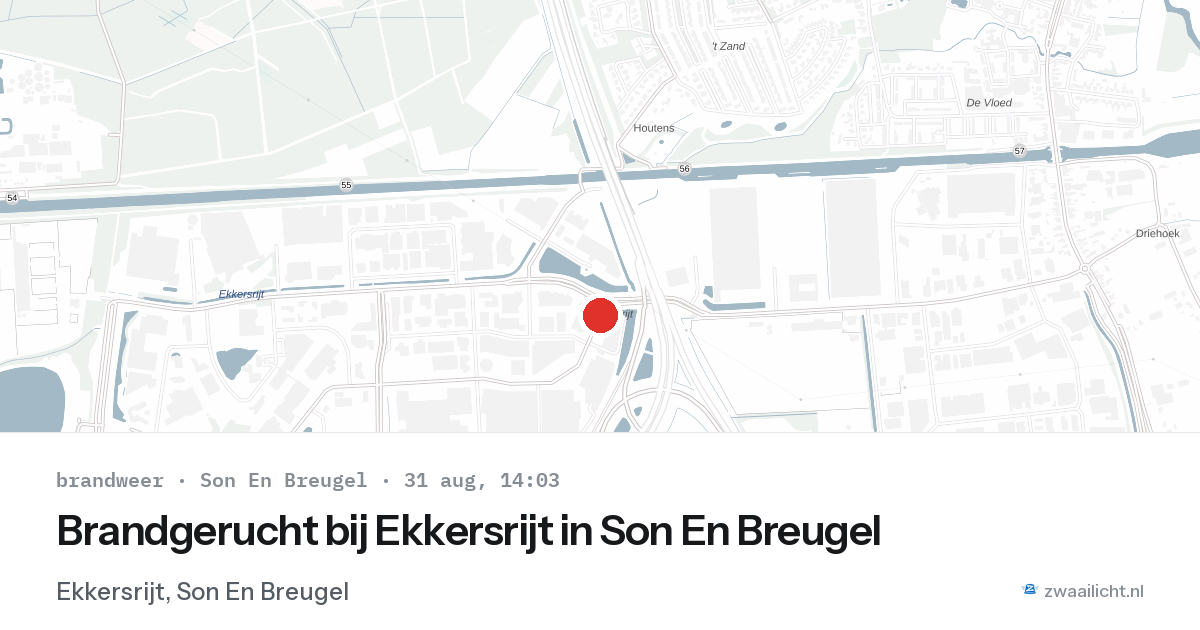Brandgerucht bij Ekkersrijt in Son En Breugel — 31 aug 2026