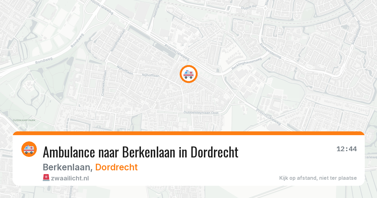 Ambulance naar Berkenlaan in Dordrecht — 3 aug 2026