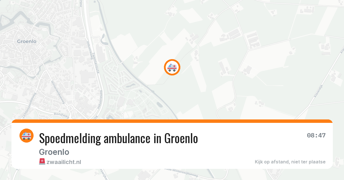 Spoedmelding ambulance in Groenlo — 13 aug 2026