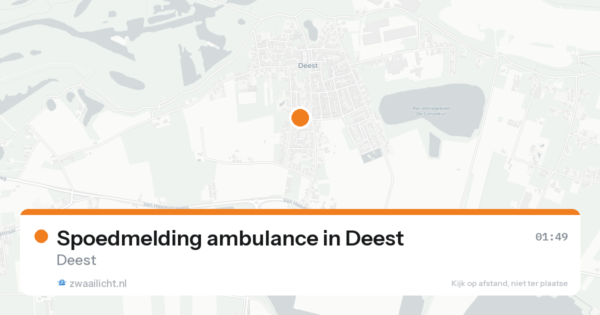 Spoedmelding ambulance in Deest — 16 aug 2026