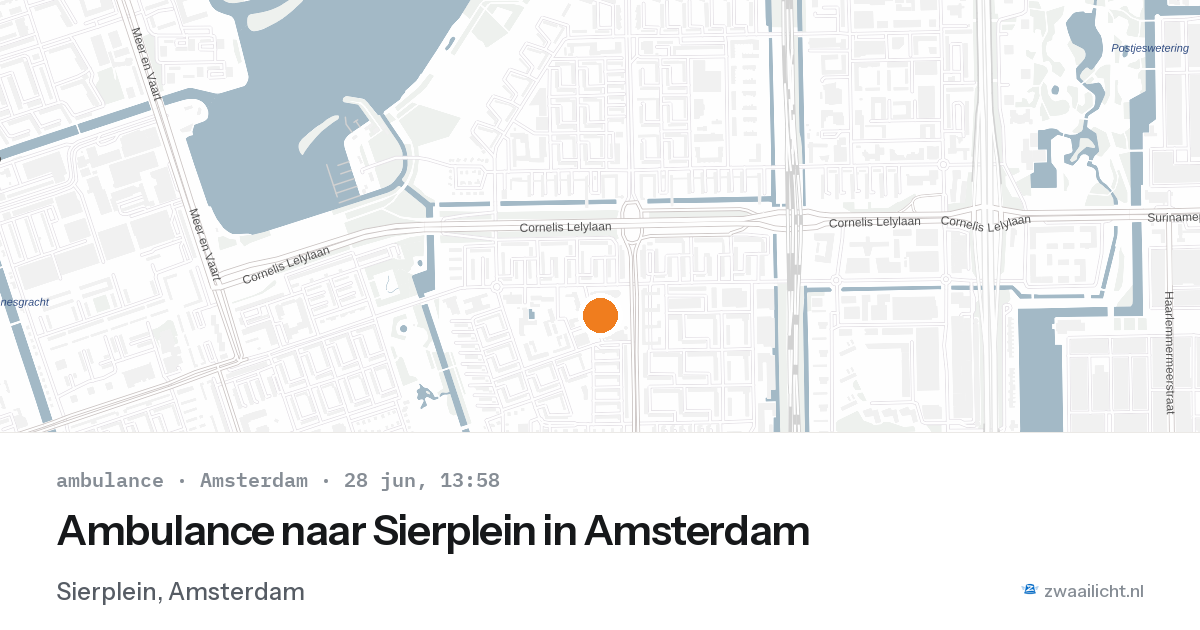 Ambulance naar Sierplein in Amsterdam — 28 jun 2026