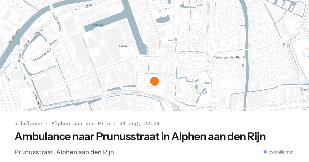 Ambulance naar Prunusstraat in Alphen aan den Rijn — 31 aug 2026