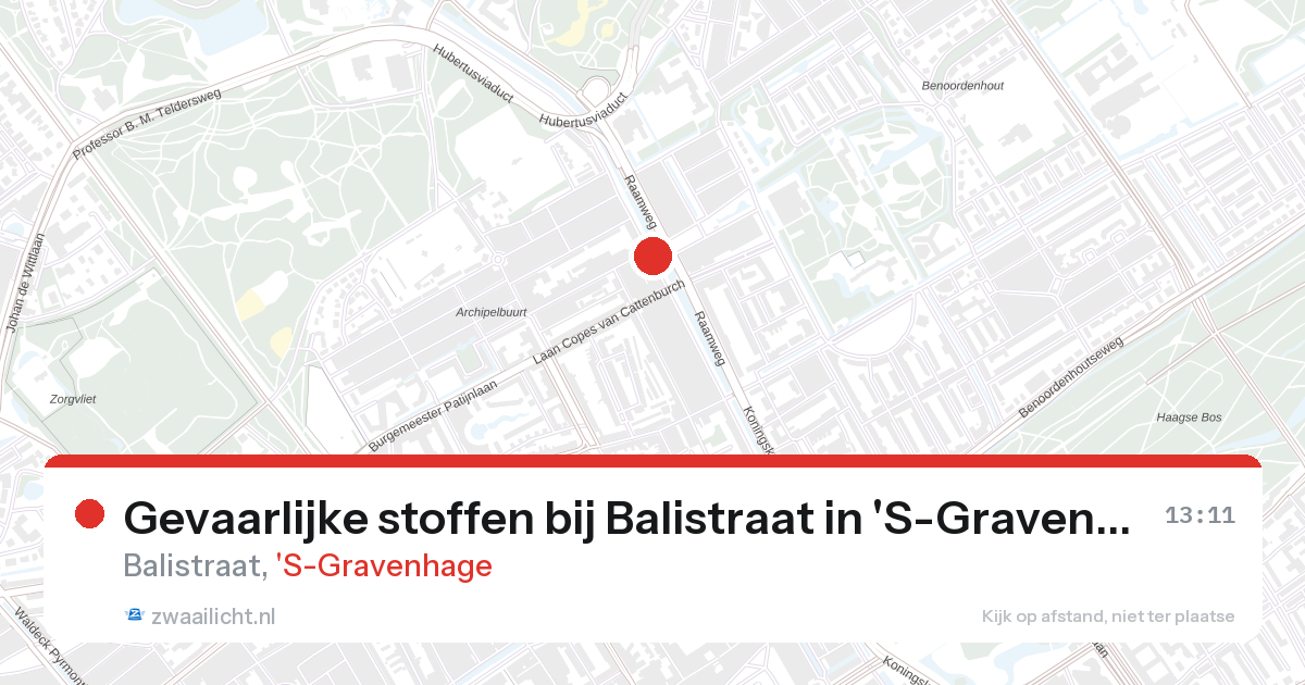 Gevaarlijke stoffen bij Balistraat in 'S-Gravenhage — 28 aug 2026