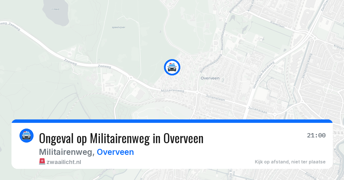 Ongeval op Militairenweg in Overveen — 12 aug 2026