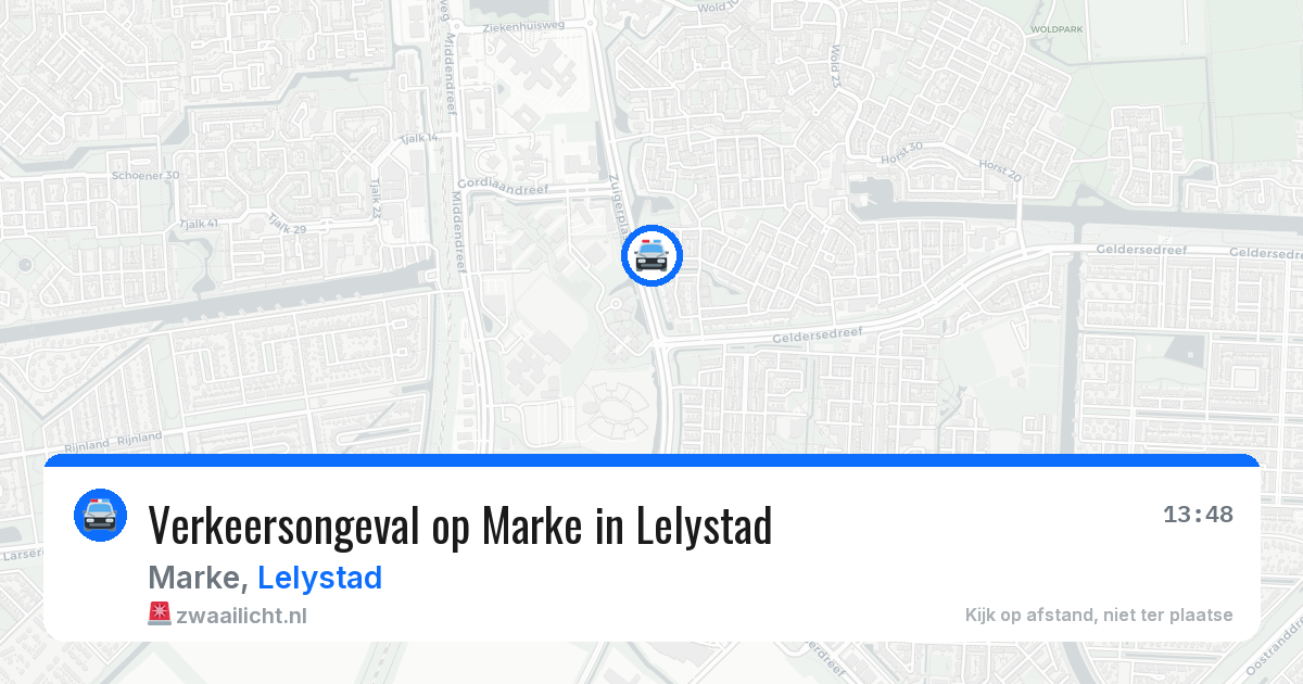 Verkeersongeval op Marke in Lelystad — 9 jun 2026