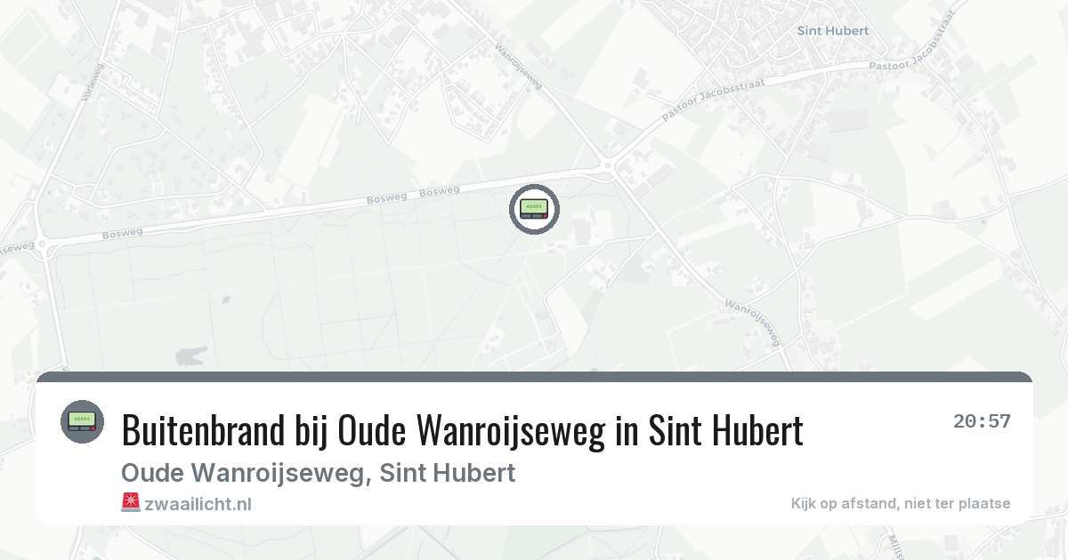 Buitenbrand bij Oude Wanroijseweg in Sint Hubert — 25 apr 2026