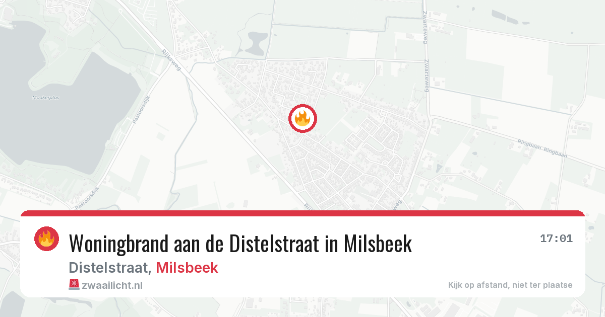 Woningbrand aan de Distelstraat in Milsbeek — 15 feb 2026