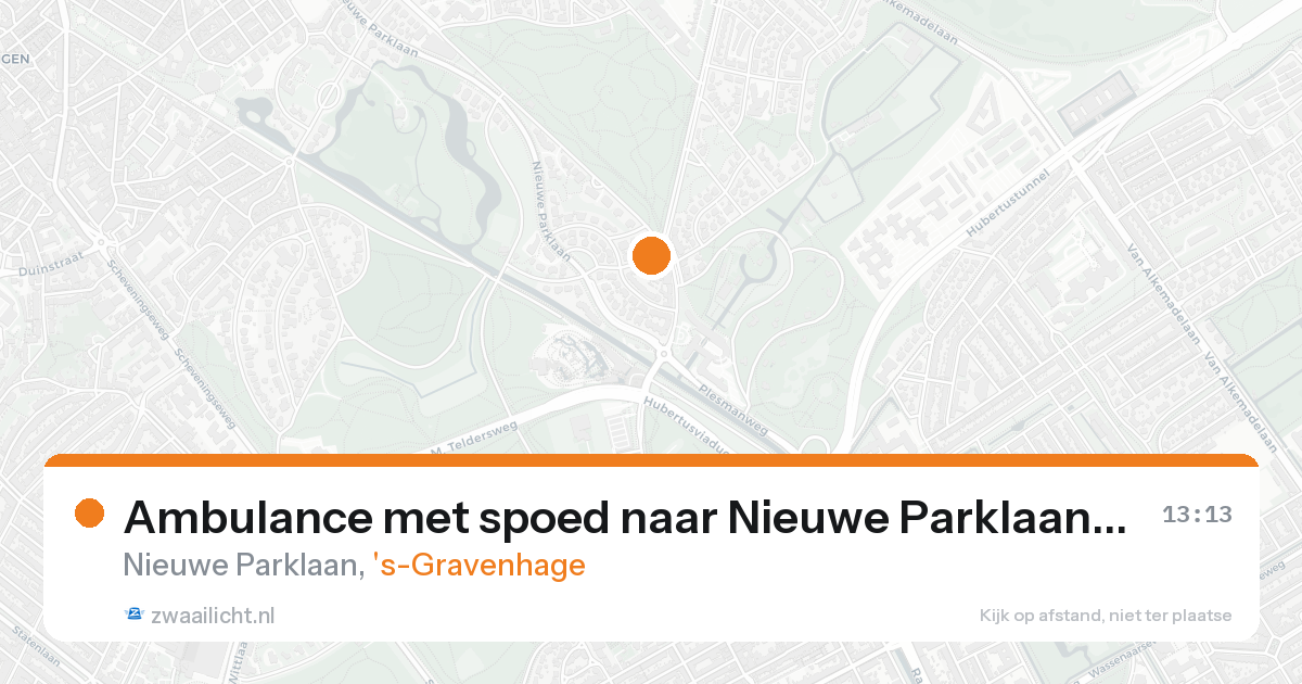 Ambulance met spoed naar Nieuwe Parklaan in 's-Gravenhage — 10 mei 2026