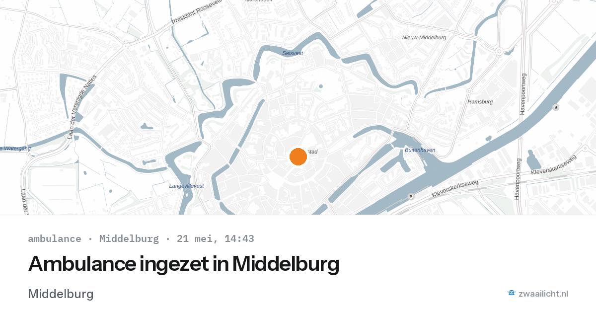 Ambulance ingezet in Middelburg — 21 mei 2026