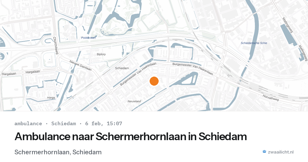 Ambulance naar Schermerhornlaan in Schiedam — 6 feb 2026