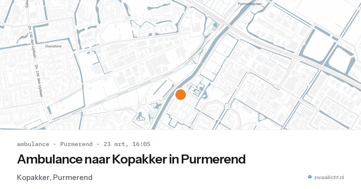 Ambulance naar Kopakker in Purmerend — 23 mrt 2026