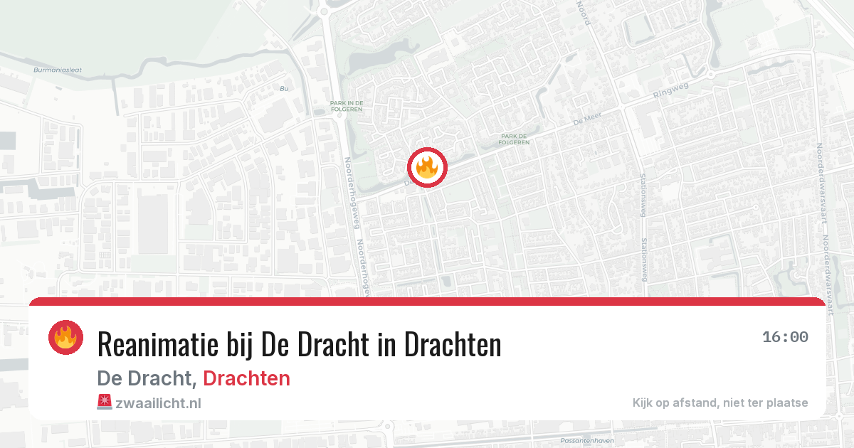Reanimatie bij De Dracht in Drachten — 26 jun 2026