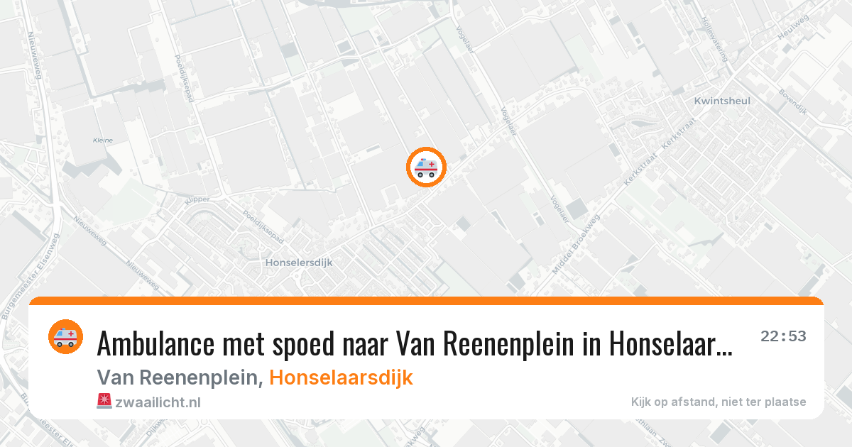 Ambulance met spoed naar Van Reenenplein in Honselaarsdijk — 28 jun 2026