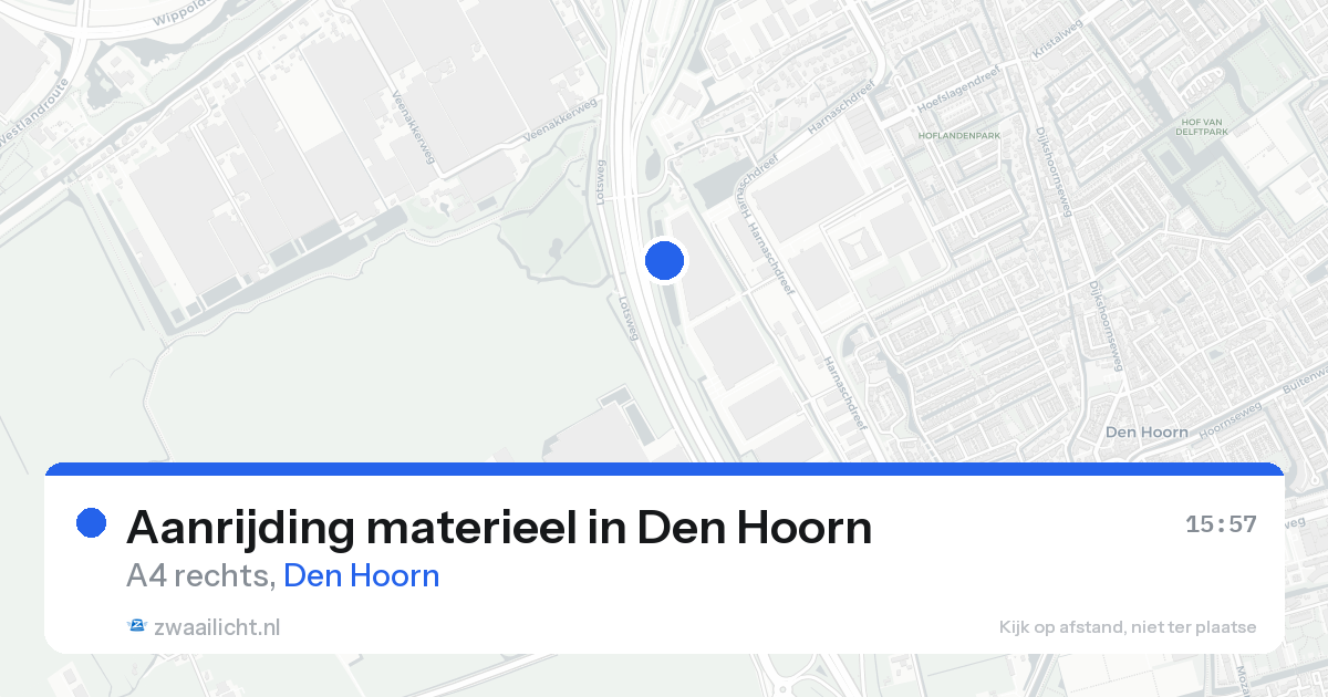 Aanrijding materieel in Den Hoorn — 20 aug 2026
