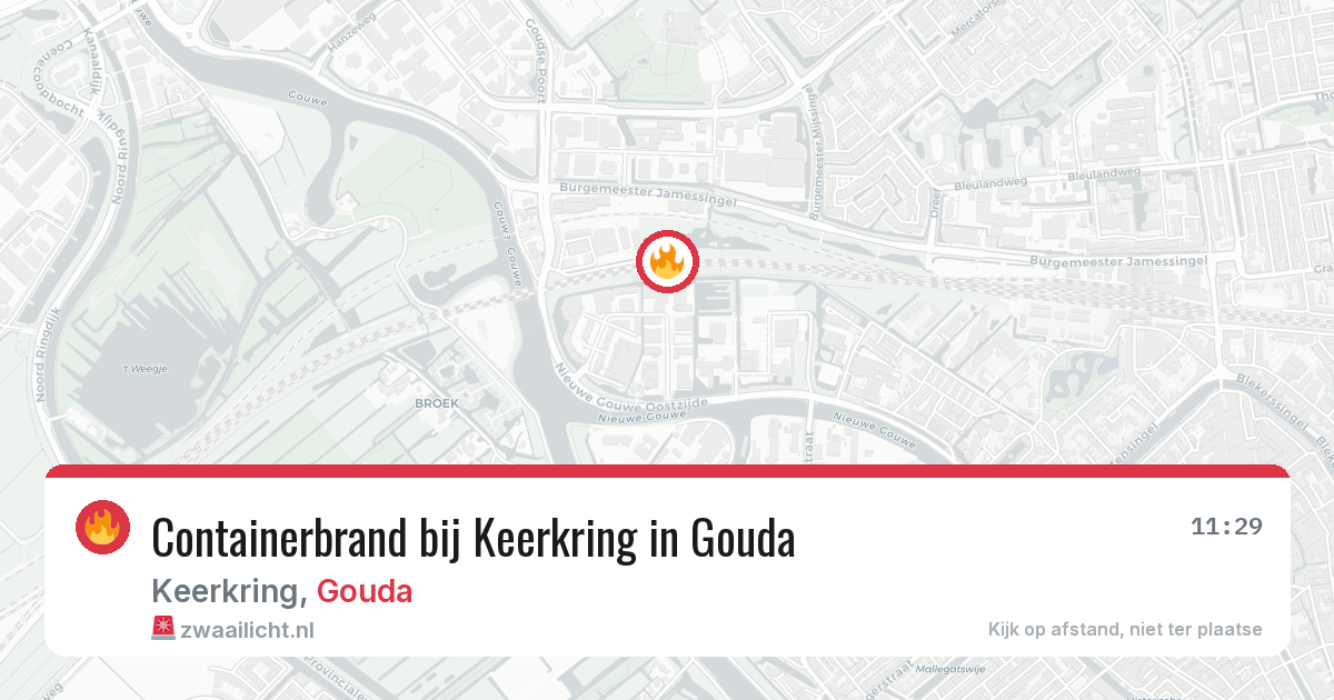 Containerbrand bij Keerkring in Gouda — 6 jul 2026