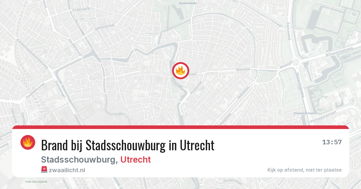 Brand bij Stadsschouwburg in Utrecht — 21 apr 2026