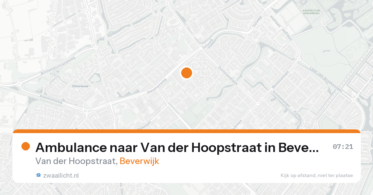 Ambulance naar Van der Hoopstraat in Beverwijk — 17 aug 2026