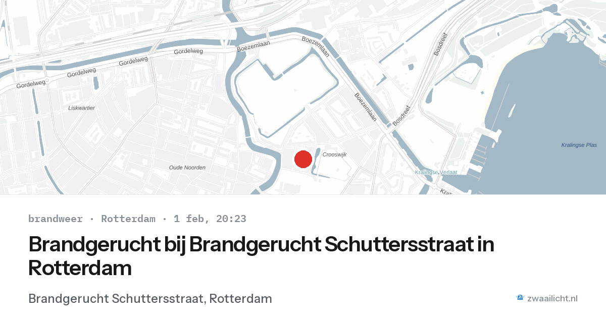 Brandgerucht bij Brandgerucht Schuttersstraat in Rotterdam — 1 feb 2026