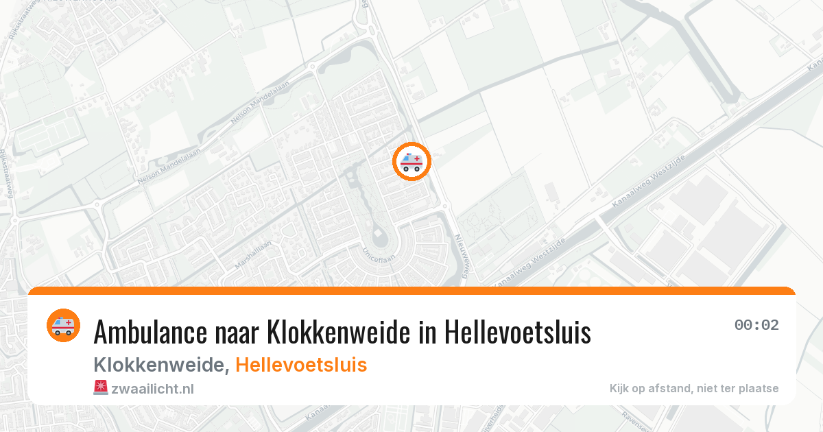 Ambulance naar Klokkenweide in Hellevoetsluis — 12 aug 2026