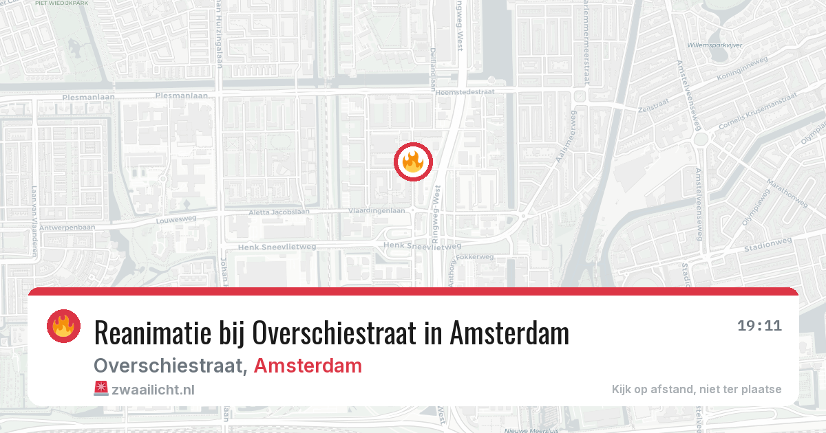 Reanimatie bij Overschiestraat in Amsterdam — 15 mrt 2026