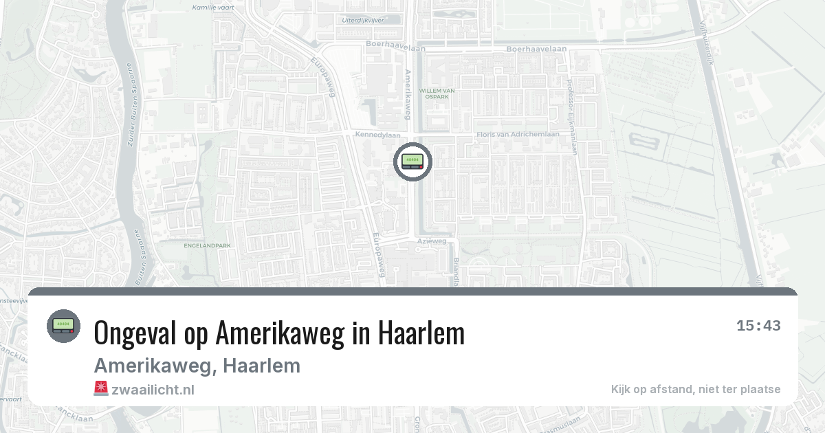 Ongeval op Amerikaweg in Haarlem — 8 feb 2026