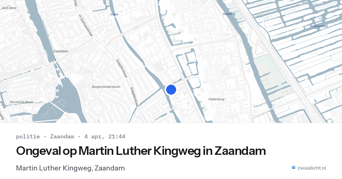Ongeval op Martin Luther Kingweg in Zaandam — 4 apr 2026