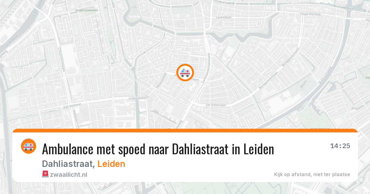 Ambulance met spoed naar Dahliastraat in Leiden — 2 aug 2026
