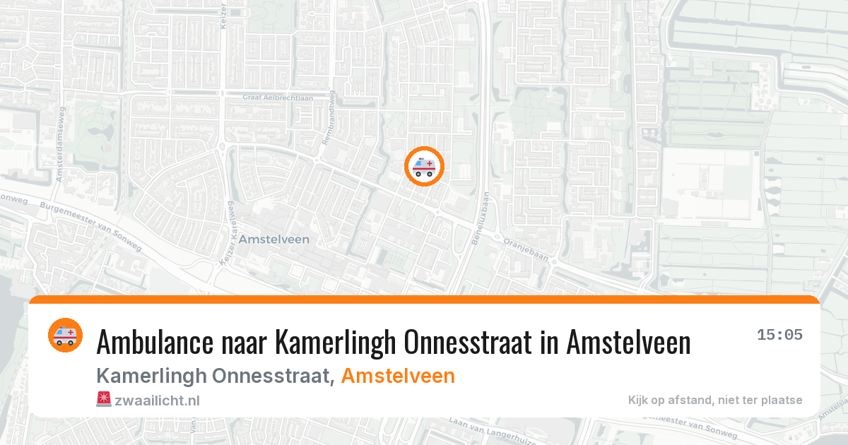 Ambulance naar Kamerlingh Onnesstraat in Amstelveen — 21 mei 2026