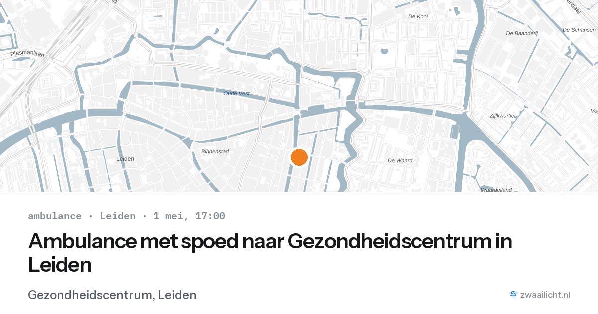 Ambulance met spoed naar Gezondheidscentrum in Leiden — 1 mei 2026
