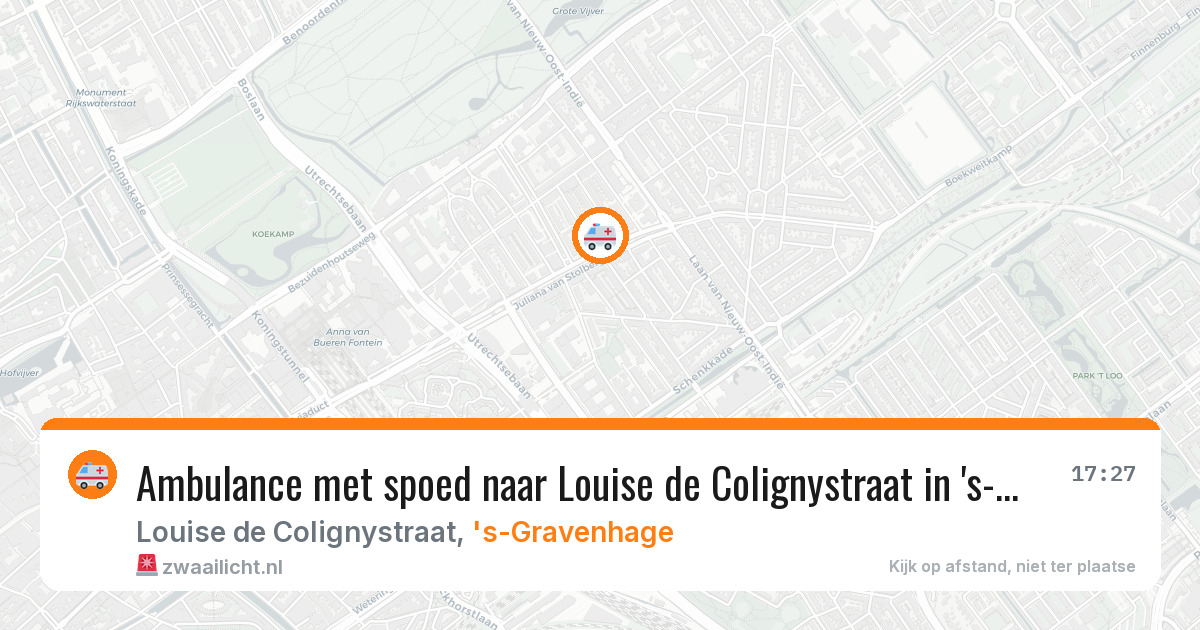 Ambulance met spoed naar Louise de Colignystraat in 's-Gravenhage — 19 jun 2026