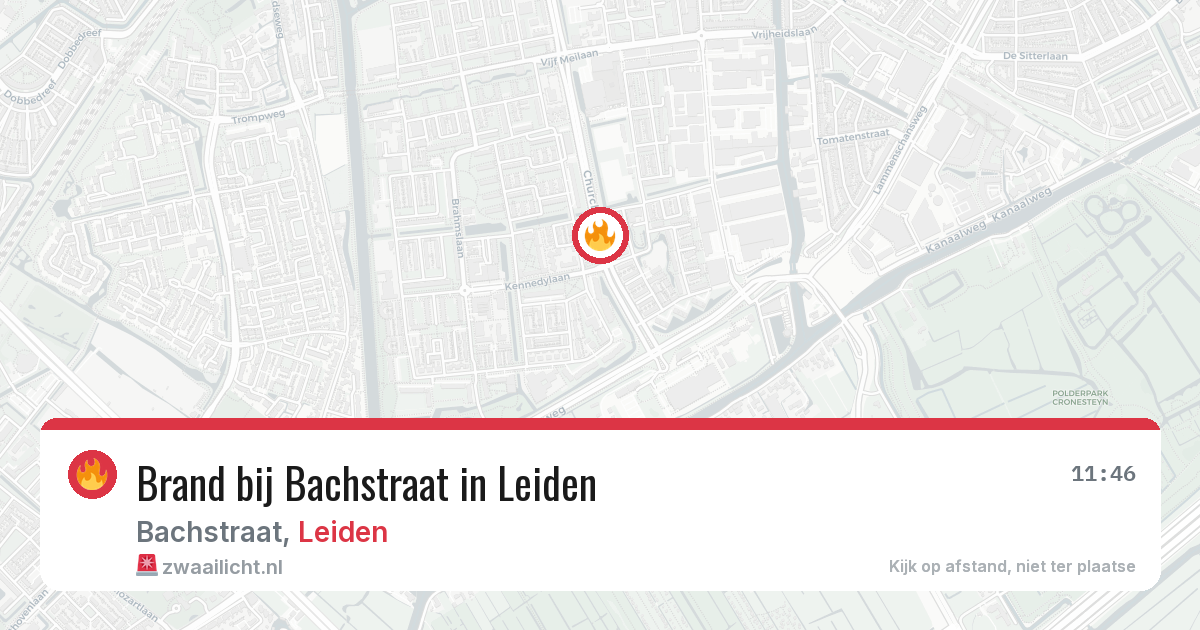Brand bij Bachstraat in Leiden — 16 jun 2026