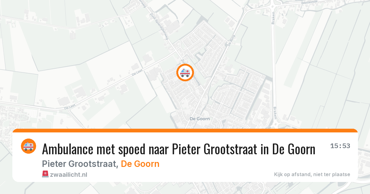 Ambulance met spoed naar Pieter Grootstraat in De Goorn — 23 mrt 2026