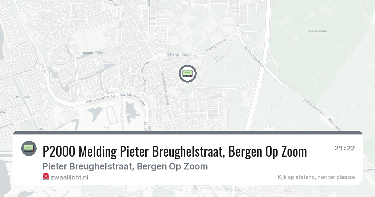 P2000 Melding Pieter Breughelstraat, Bergen Op Zoom — 31 jul 2026