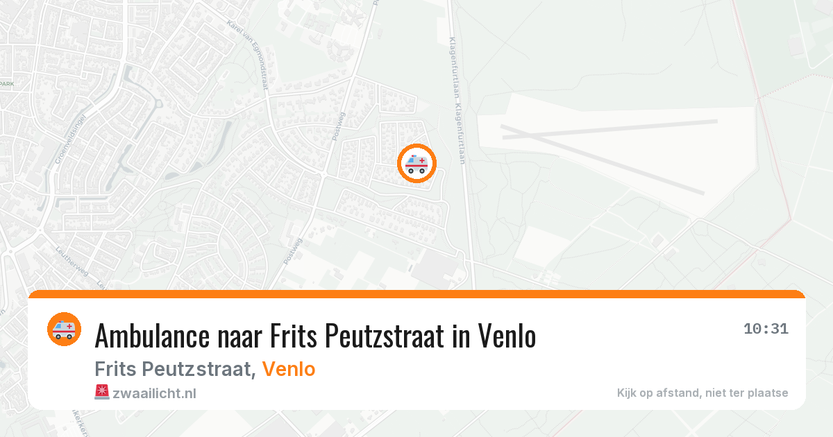 Ambulance naar Frits Peutzstraat in Venlo — 16 jun 2026