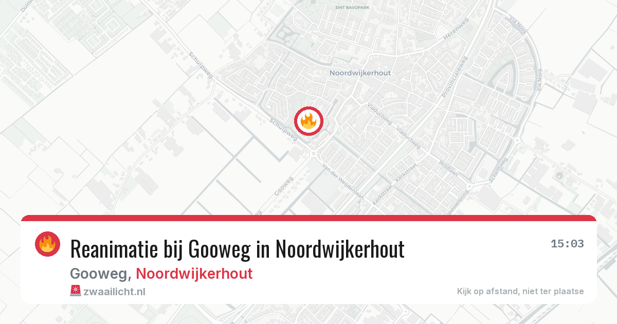 Reanimatie bij Gooweg in Noordwijkerhout — 18 mei 2026