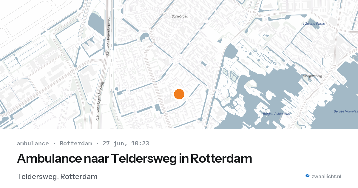 Ambulance naar Teldersweg in Rotterdam — 27 jun 2026