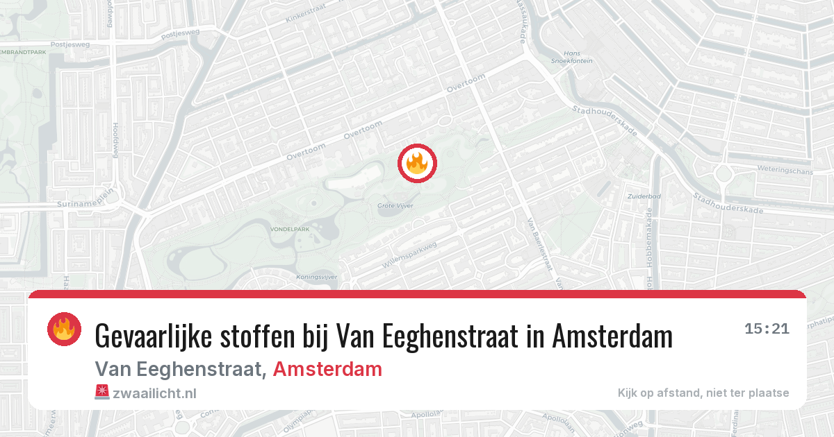 Gevaarlijke stoffen bij Van Eeghenstraat in Amsterdam — 23 mei 2026