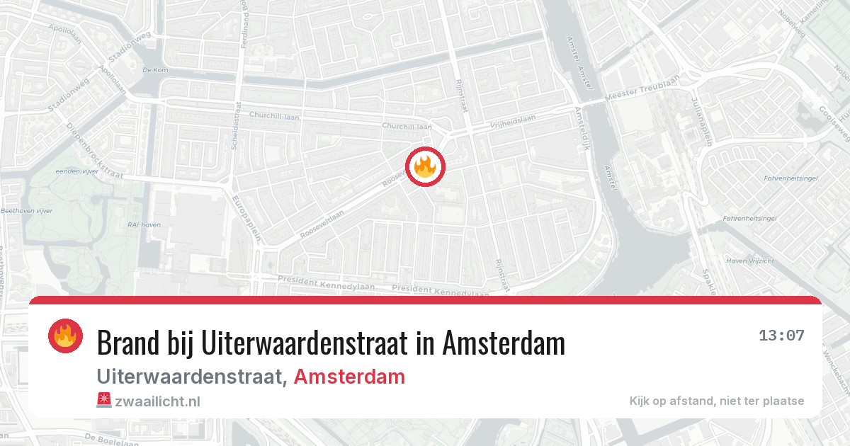 Brand bij Uiterwaardenstraat in Amsterdam — 15 jul 2026