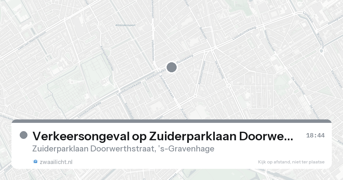 Verkeersongeval op Zuiderparklaan Doorwerthstraat in 's-Gravenhage — 30 jan 2026