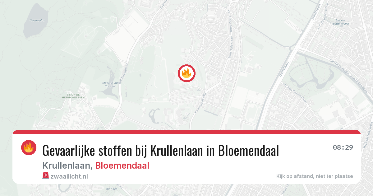 Gevaarlijke stoffen bij Krullenlaan in Bloemendaal — 23 apr 2026